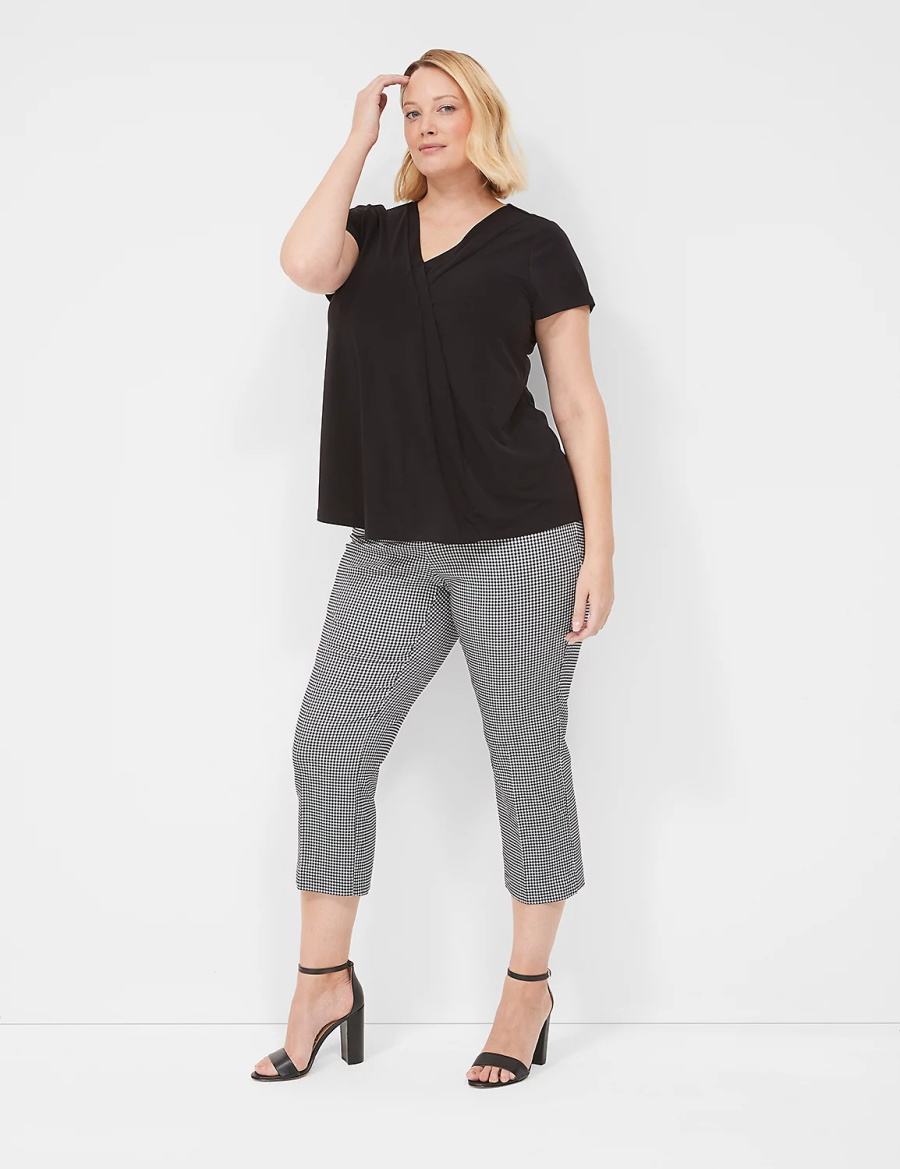 Women Lane Bryant 4-Season Slim Capri Pants Black | QRW6556RQ