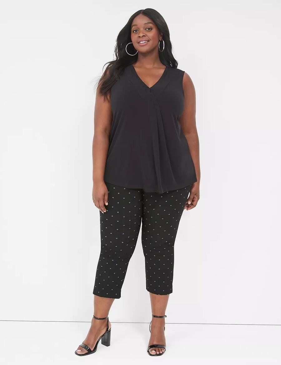 Women Lane Bryant 4-Season Slim Capri Pants Black | PZW2164LP