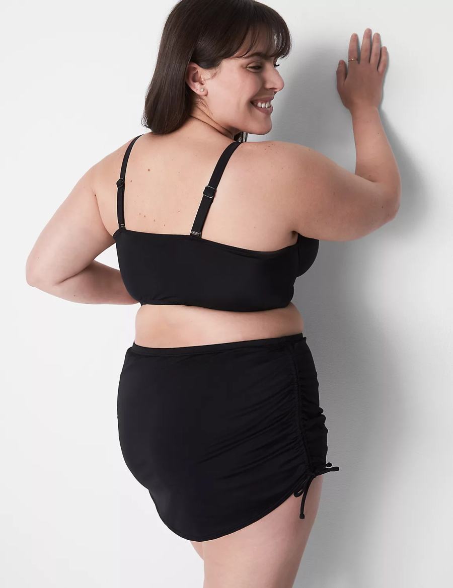 Women Lane Bryant Adjustable Swim Skirts Black | QVF3492KF