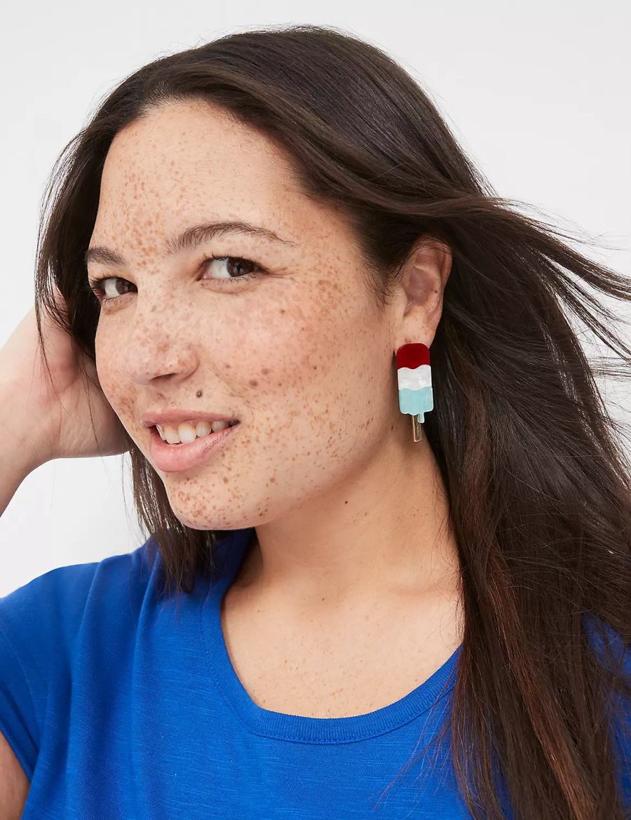 Women Lane Bryant Americana Popsicle Earrings Gold | IXA1050LC
