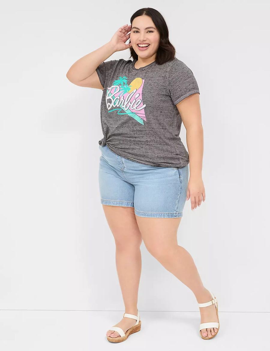 Women Lane Bryant Barbie Graphic Tee T Shirts Grey | HKX3626VP