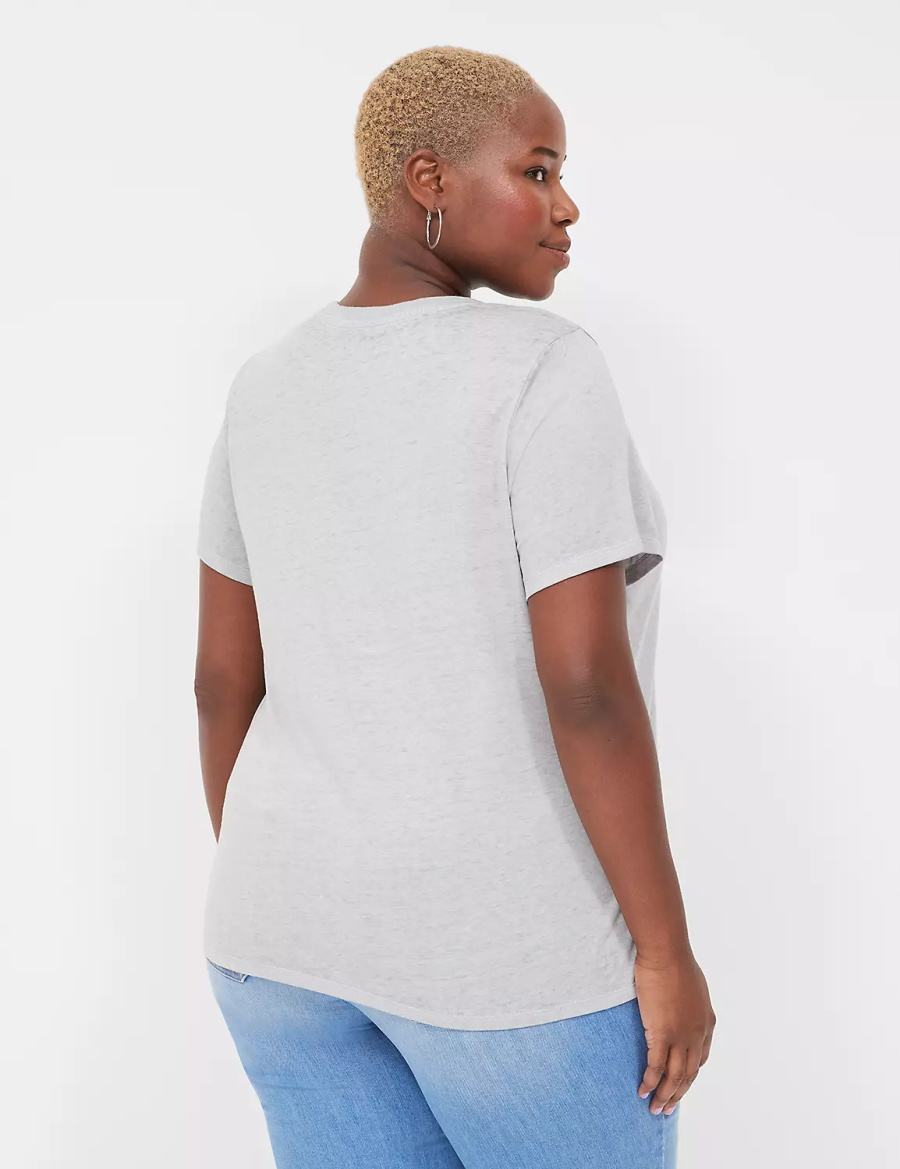 Women Lane Bryant Bloom Wildly Graphic Tee T Shirts Grey | AYA9628MD