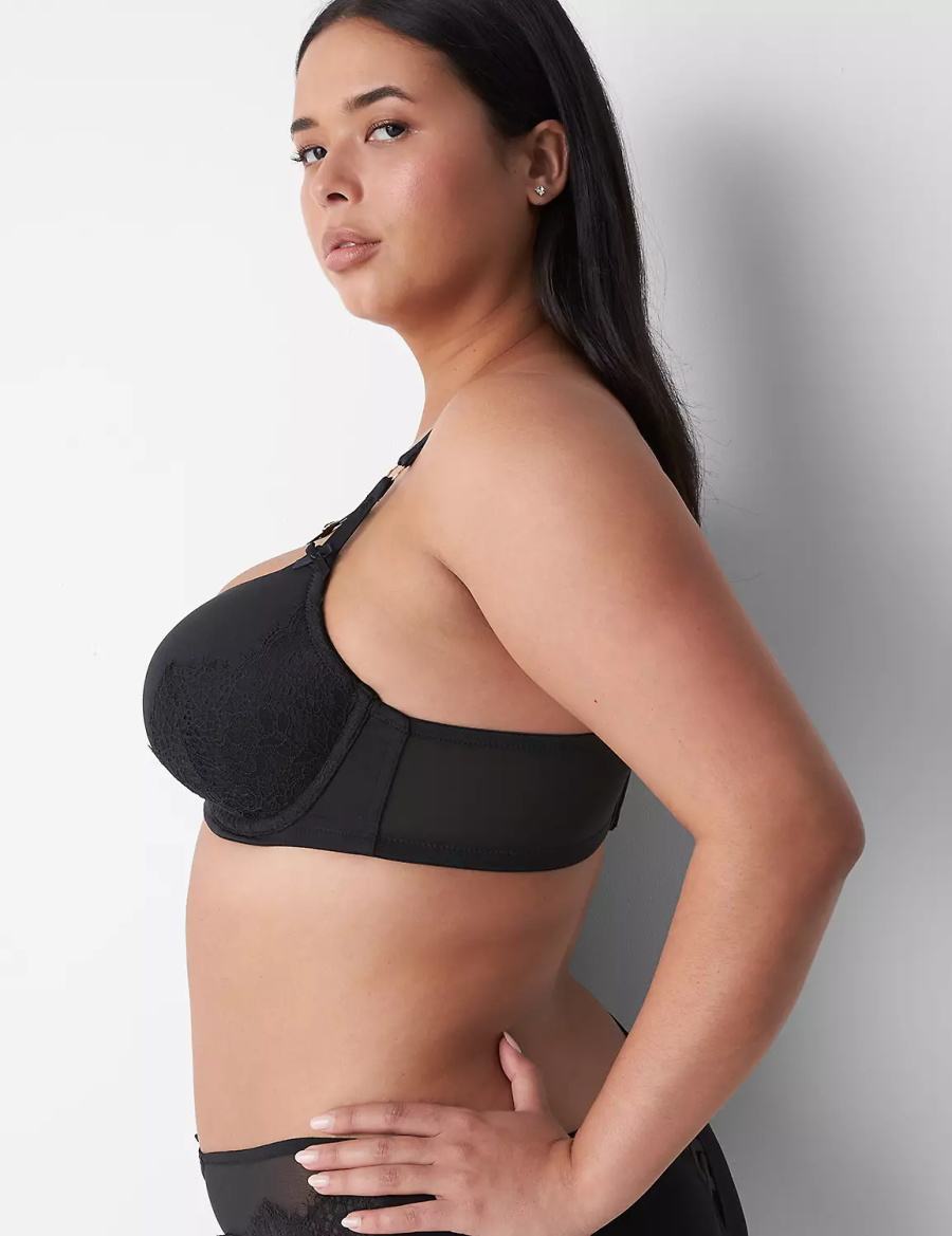 Women Lane Bryant Boost Balconette Bra Black | FMN9436IV