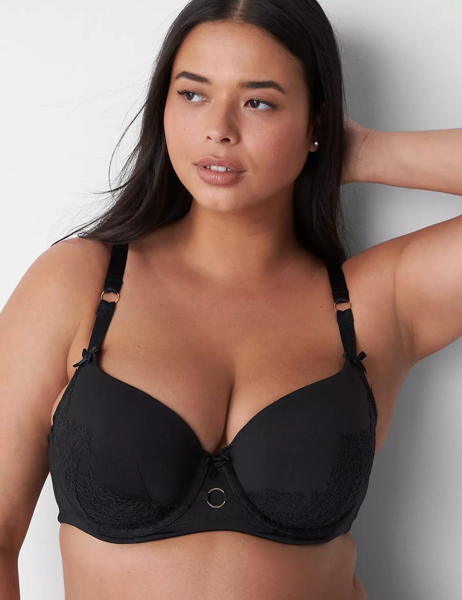 Women Lane Bryant Boost Balconette Bra Black | FMN9436IV