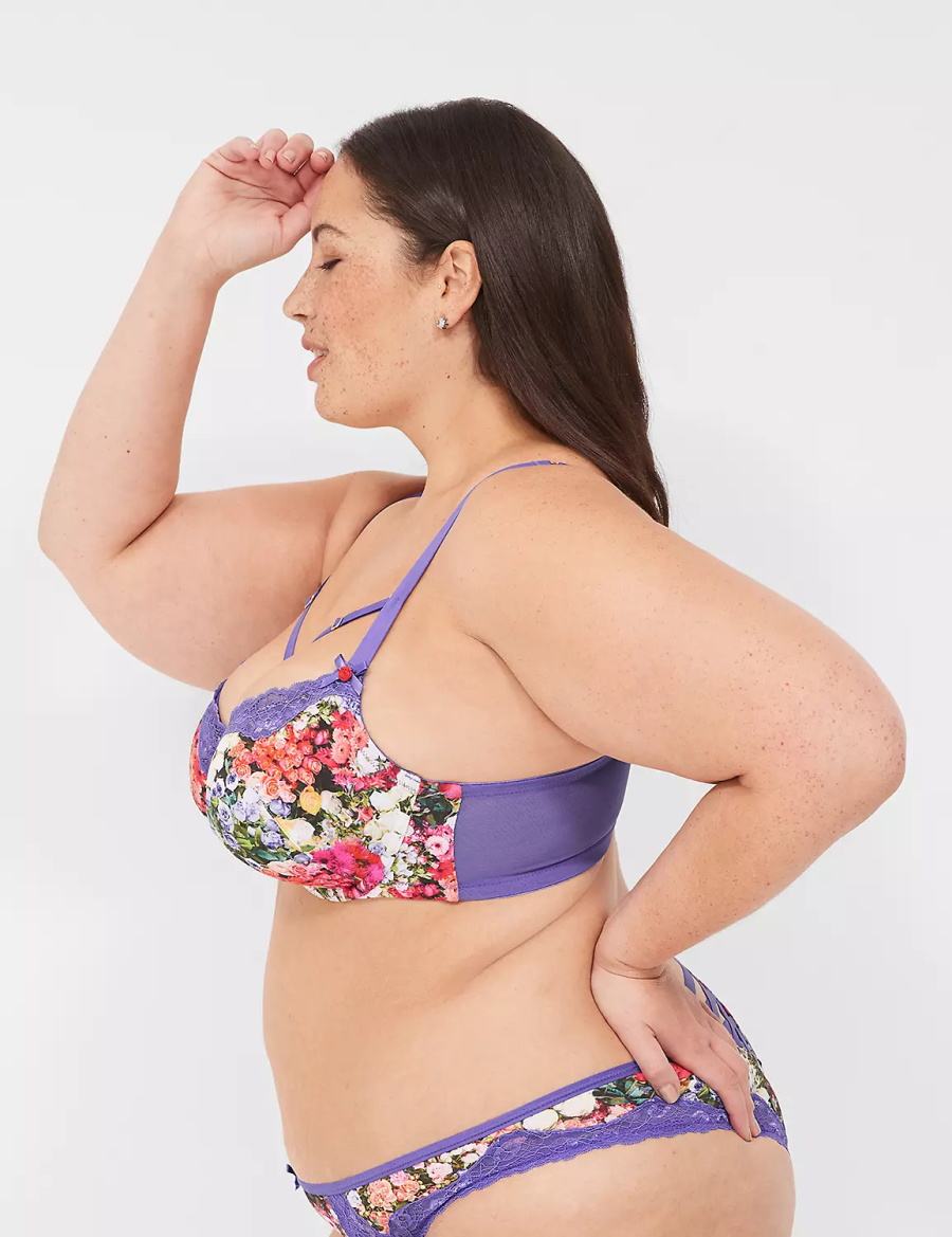 Women Lane Bryant Boost Balconette Bra Purple Multicolor | JIV4935SE