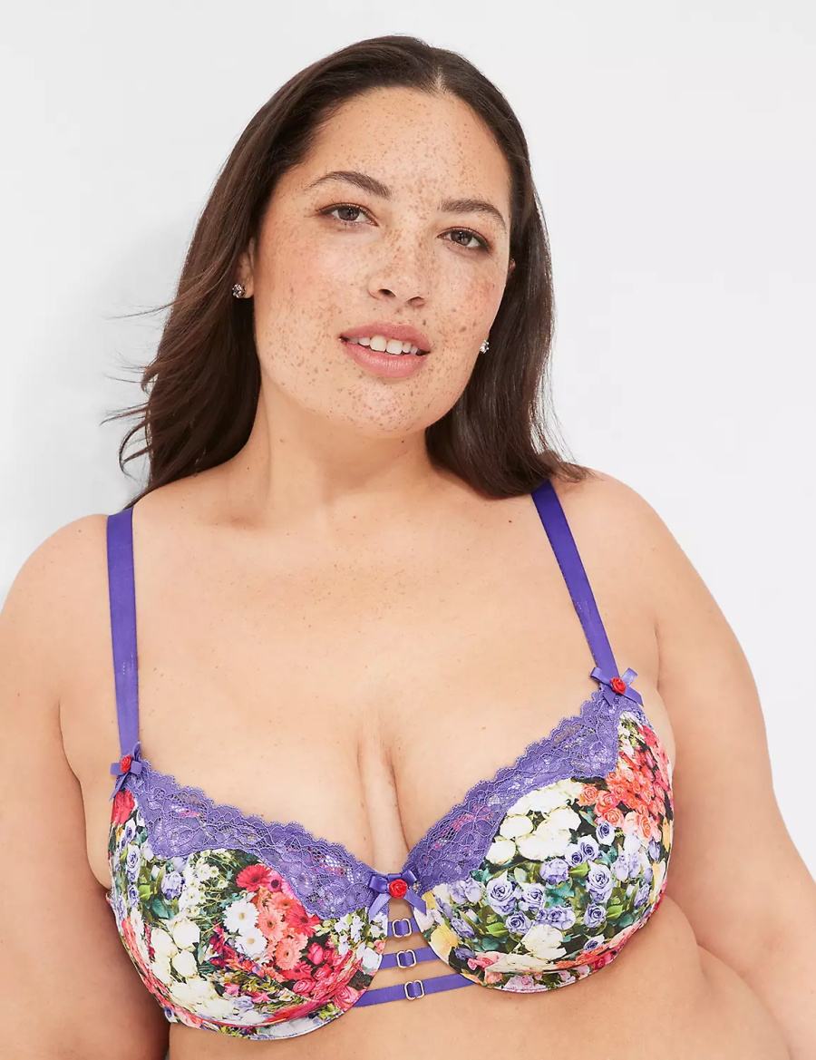 Women Lane Bryant Boost Balconette Bra Purple Multicolor | JIV4935SE