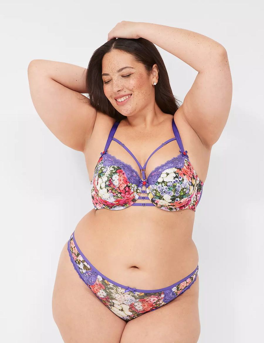 Women Lane Bryant Boost Balconette Bra Purple Multicolor | JIV4935SE