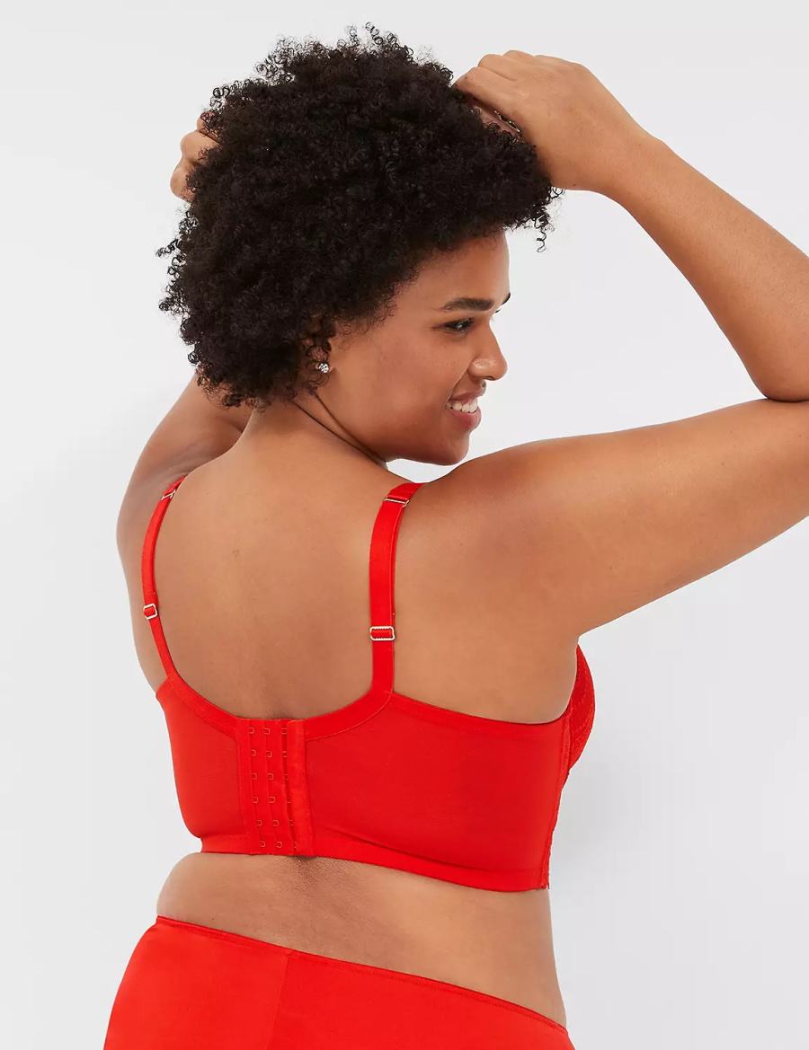 Women Lane Bryant Boost Longline Balconette Bra Red | JAB3722IP