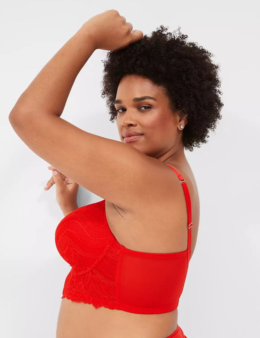 Women Lane Bryant Boost Longline Balconette Bra Red | JAB3722IP