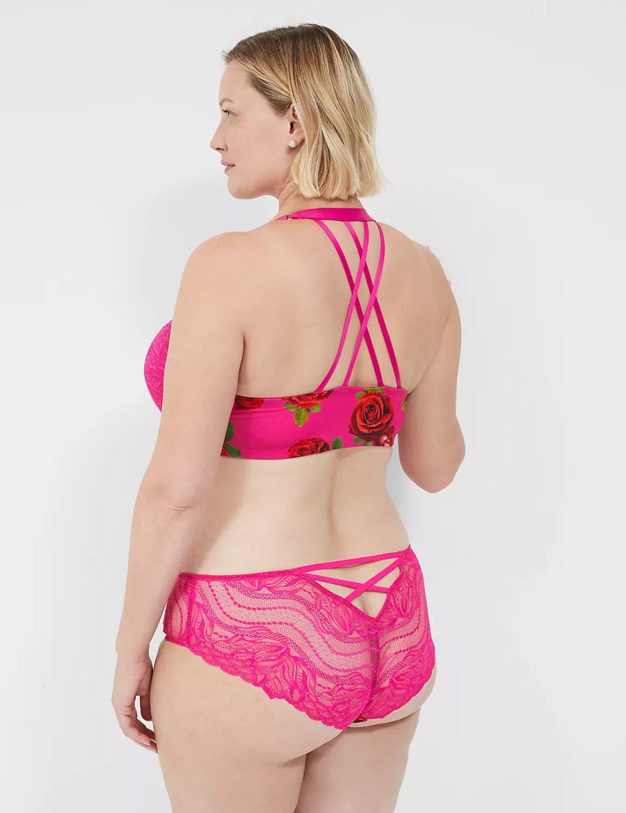 Women Lane Bryant Boost Plunge Bralettes Rose Fuchsia | PML5612XC