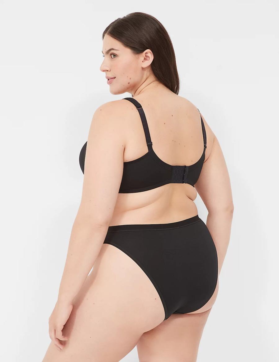 Women Lane Bryant Boost Plunge Bralettes Black | JVV3378EA