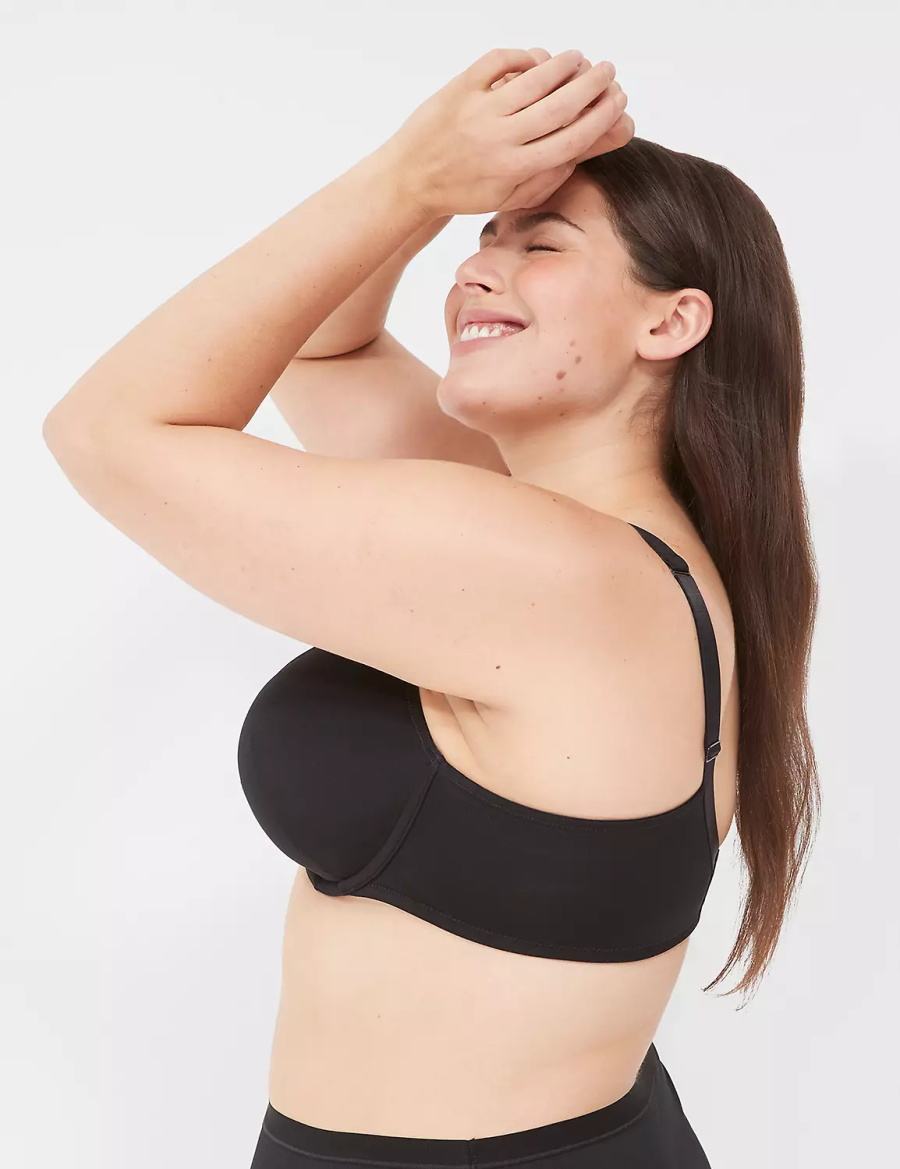 Women Lane Bryant Boost Plunge Bralettes Black | JVV3378EA