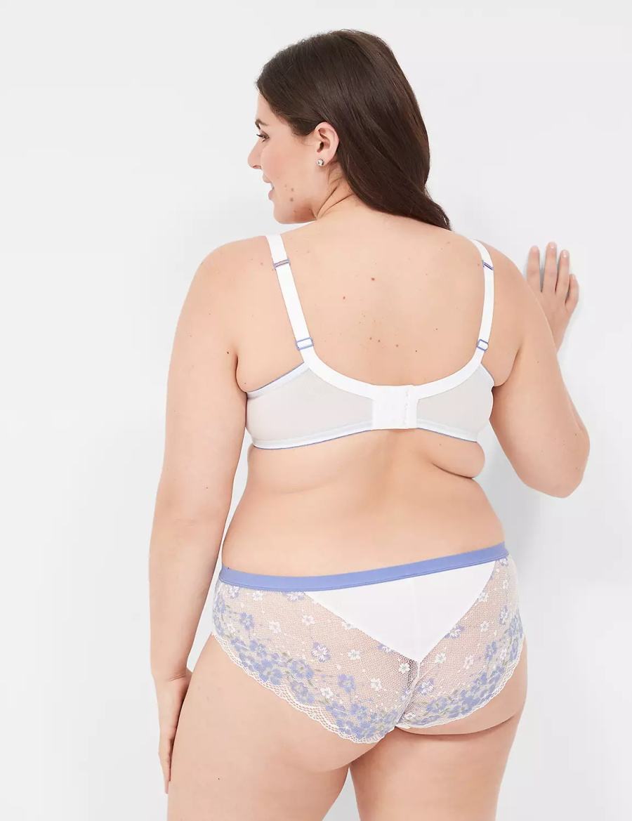 Women Lane Bryant Boost Plunge With Lace Bralettes White | RQR366TF