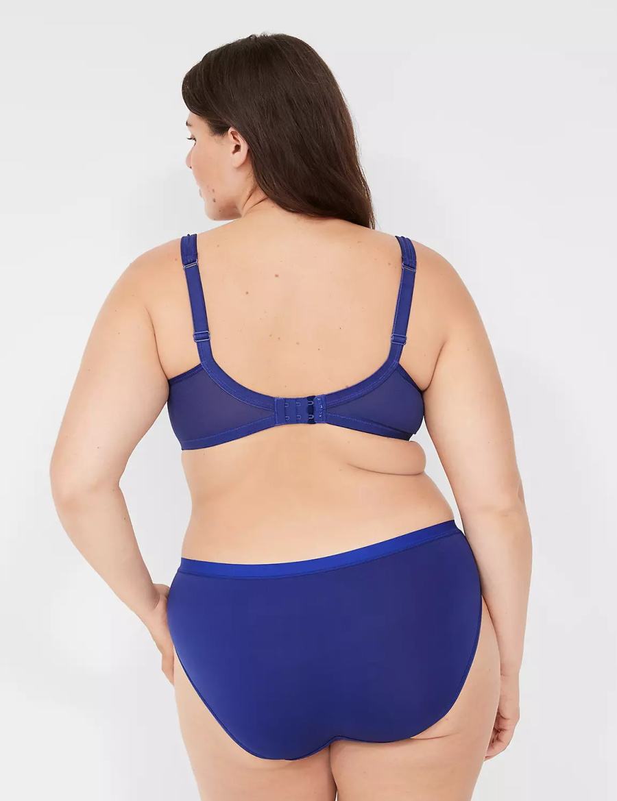 Women Lane Bryant Boost Plunge With Lace Bralettes Blue | TQG2238QJ