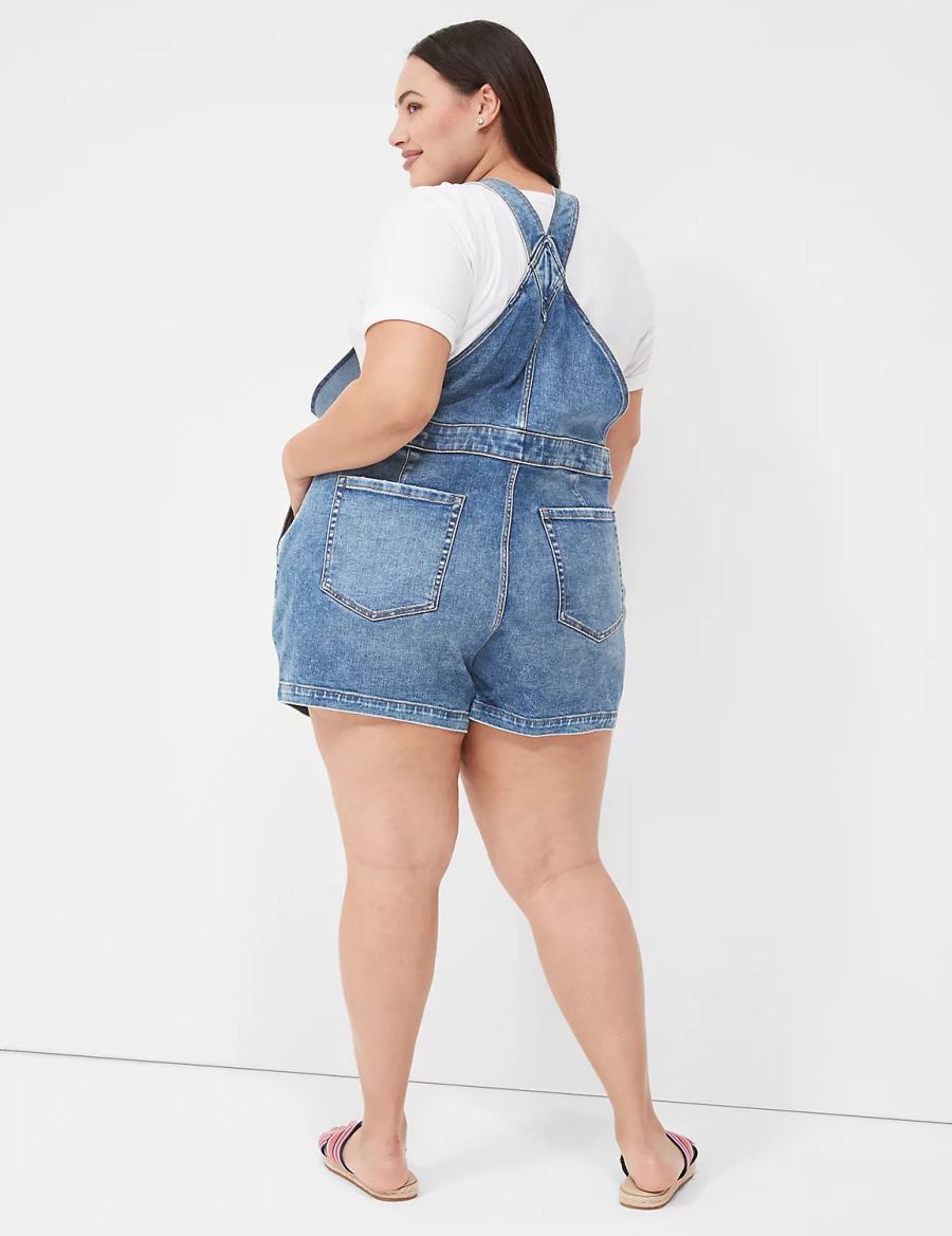 Women Lane Bryant Boyfriend Denim Overall Blue | BHB8854NO