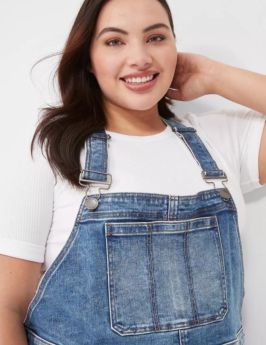Women Lane Bryant Boyfriend Denim Overall Blue | BHB8854NO