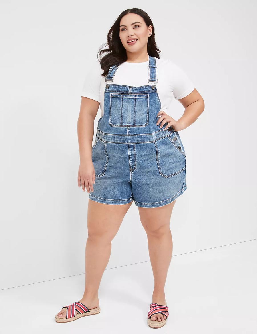 Women Lane Bryant Boyfriend Denim Overall Blue | BHB8854NO