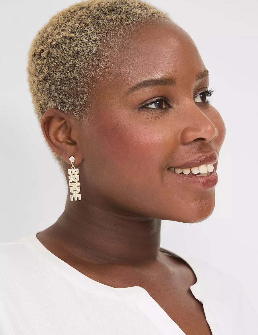 Women Lane Bryant Bride Statement Earrings Gold | WIX2749BY