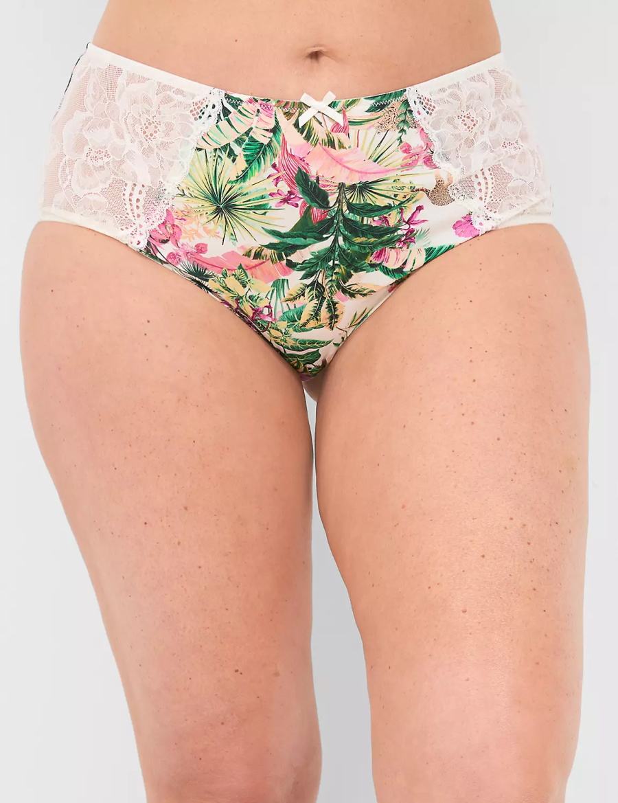 Women Lane Bryant Brief Briefs Green Multicolor | WPC914DL
