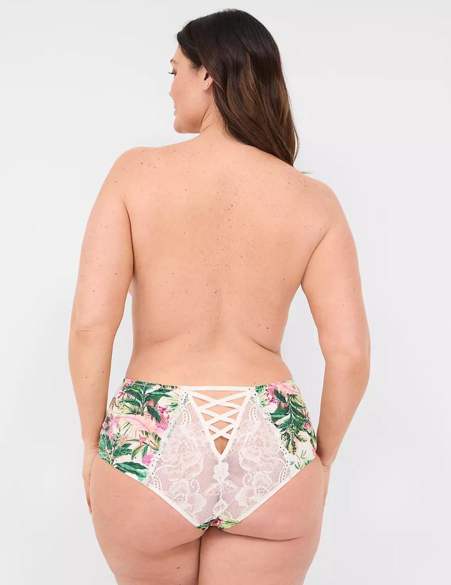 Women Lane Bryant Brief Briefs Green Multicolor | WPC914DL