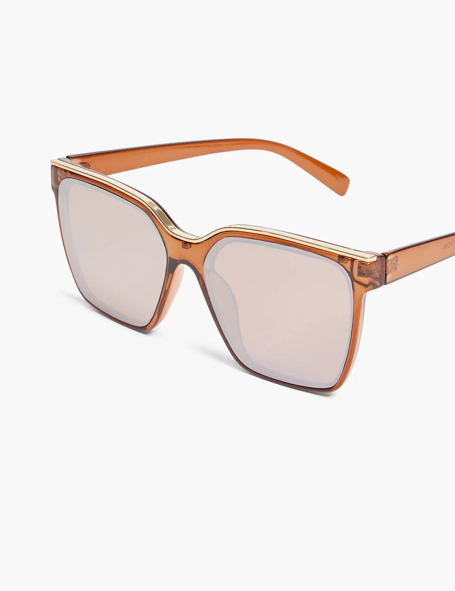 Women Lane Bryant Brown Jelly Embellished Cateye Sunglasses Brown | EWN6543OW