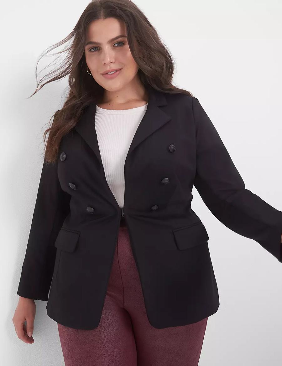 Women Lane Bryant Bryant Blazers Black | JDE6591MR