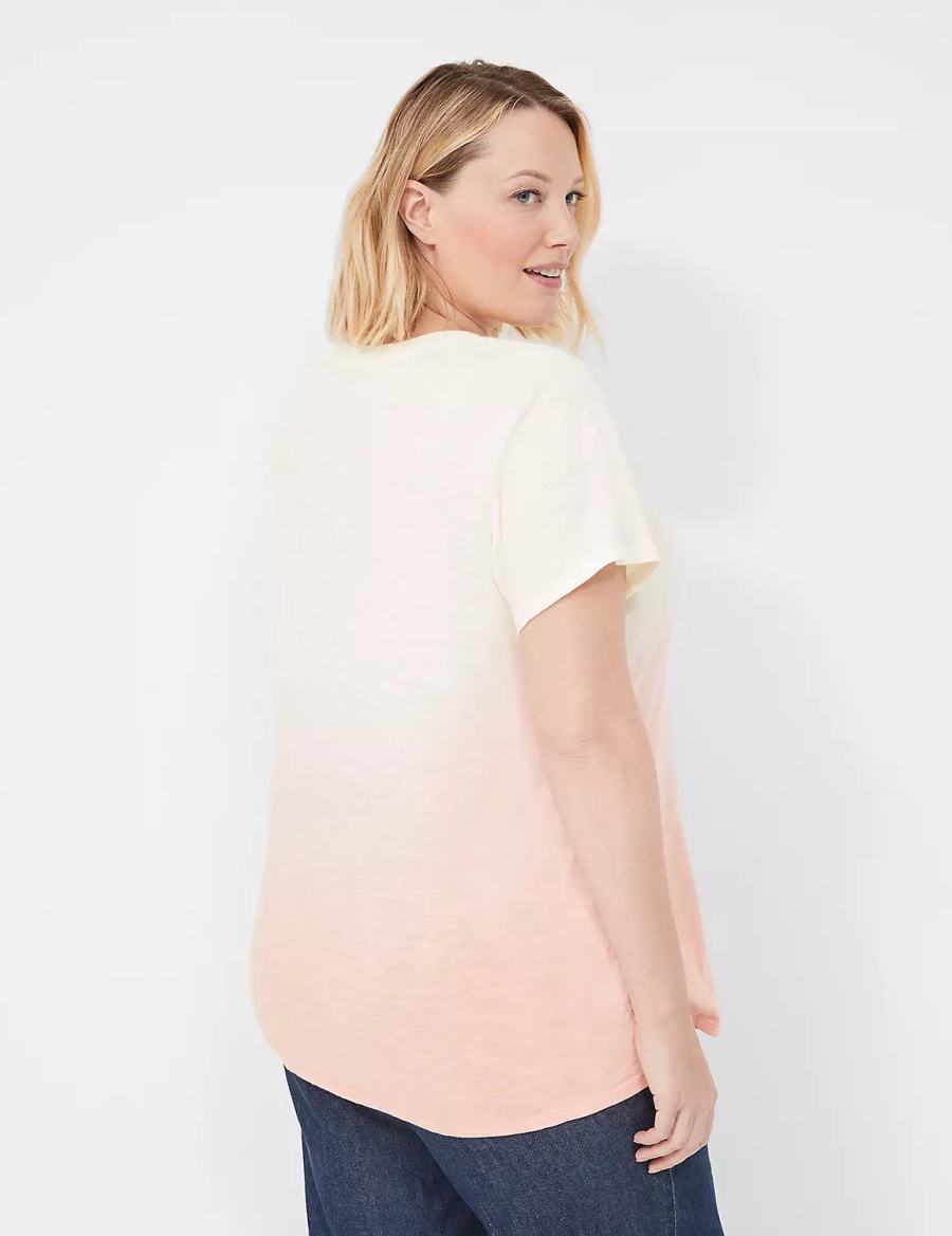 Women Lane Bryant Butterflies Graphic Tee T Shirts White Orange | ETB1091BA