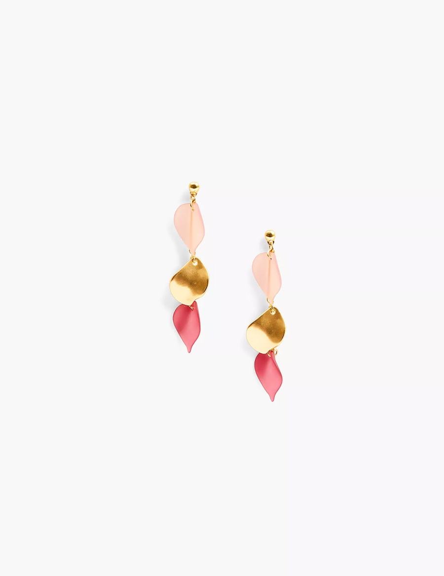 Women Lane Bryant Cabernet Petal Drop Earrings Gold | TDL9181US