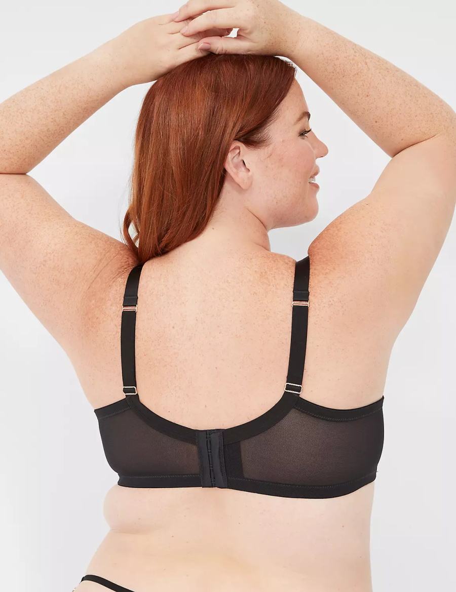 Women Lane Bryant Chain Quarter Cup Bralettes Black | NRR6149TW