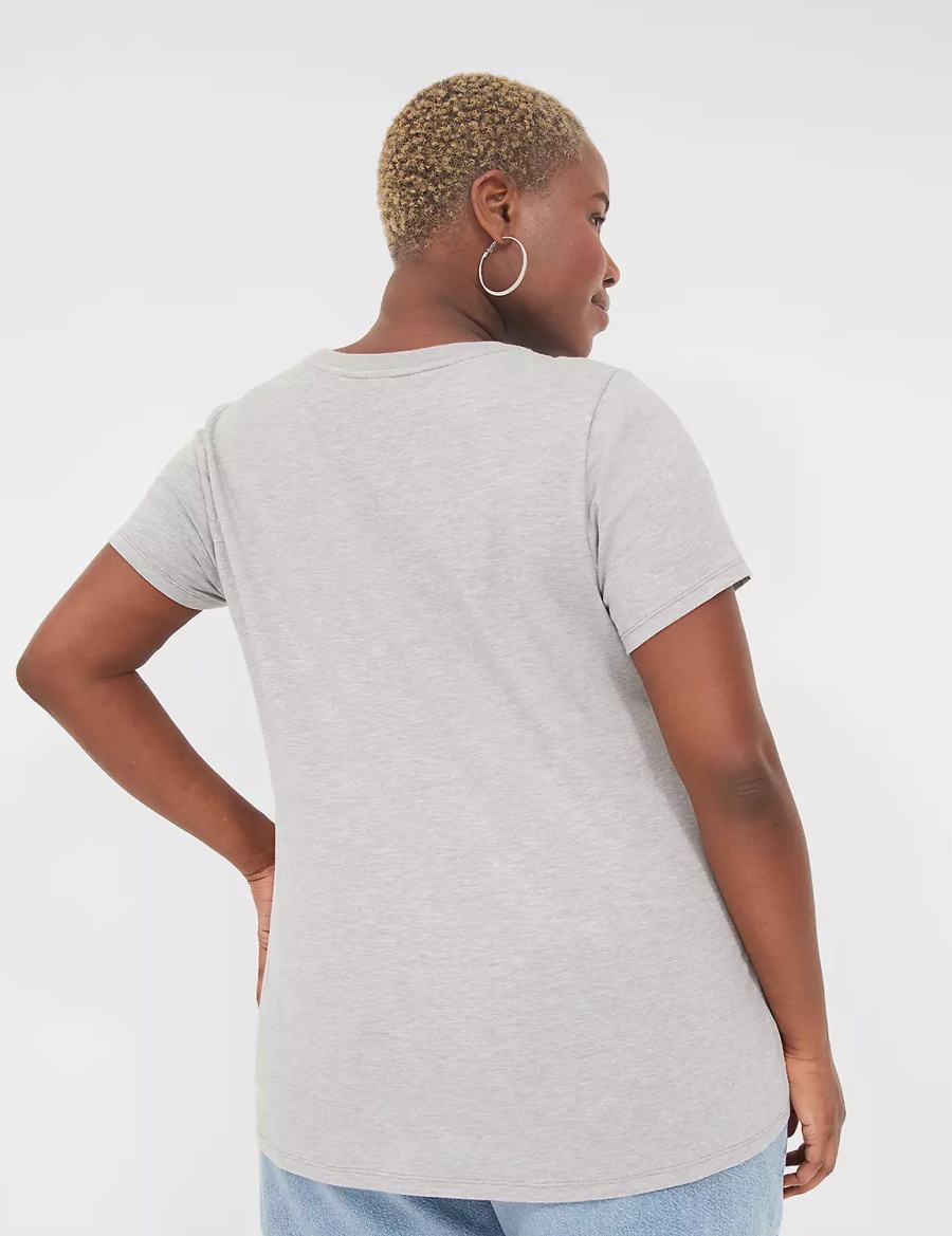 Women Lane Bryant Chenille Love Pride Graphic Tee T Shirts Light Grey | SXB343WV