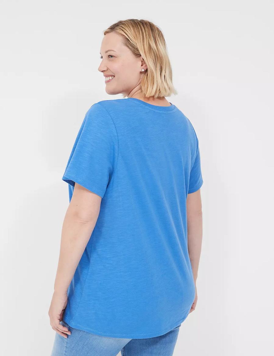 Women Lane Bryant Cities Graphic Tee T Shirts Blue | PFM738HQ