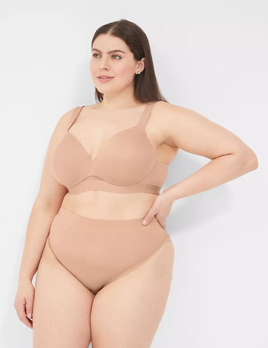 Women Lane Bryant Comfort Bliss French Cut Briefs Beige | XTI572EP