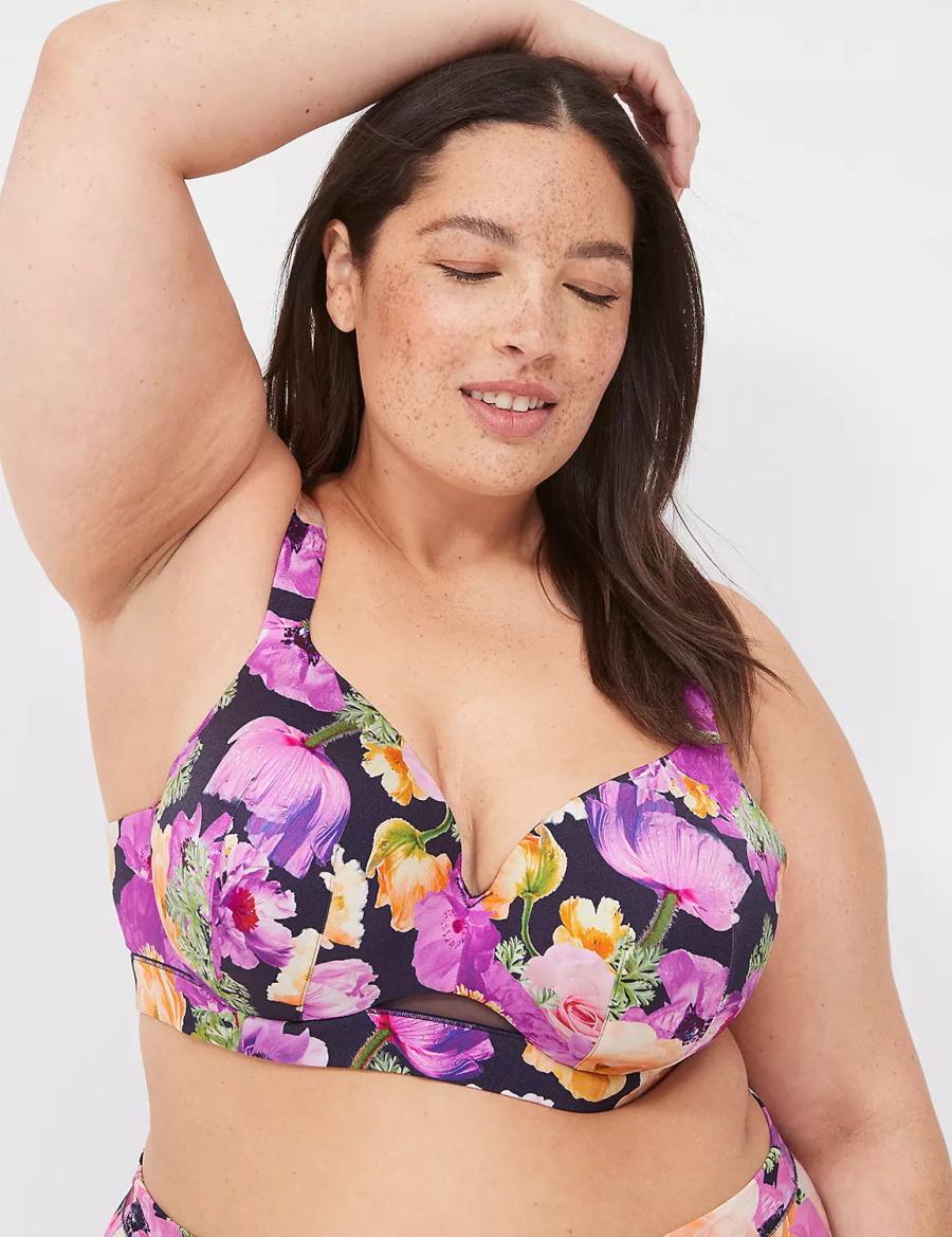 Women Lane Bryant Comfort Bliss Lightly Lined Full Coverage Bralettes Blue | COT6391OF