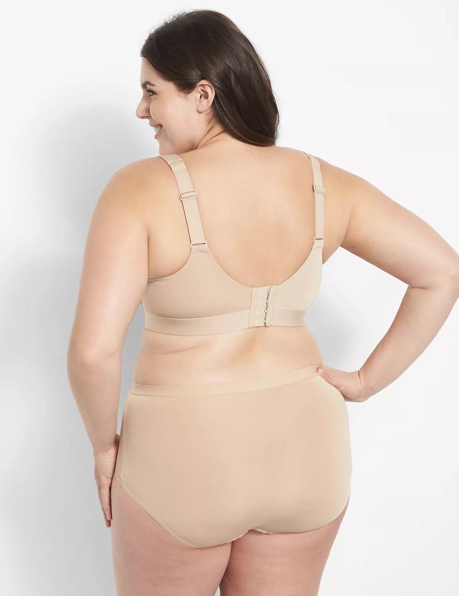 Women Lane Bryant Comfort Bliss Lightly Lined Full Coverage Bralettes Beige | BXU2416UQ
