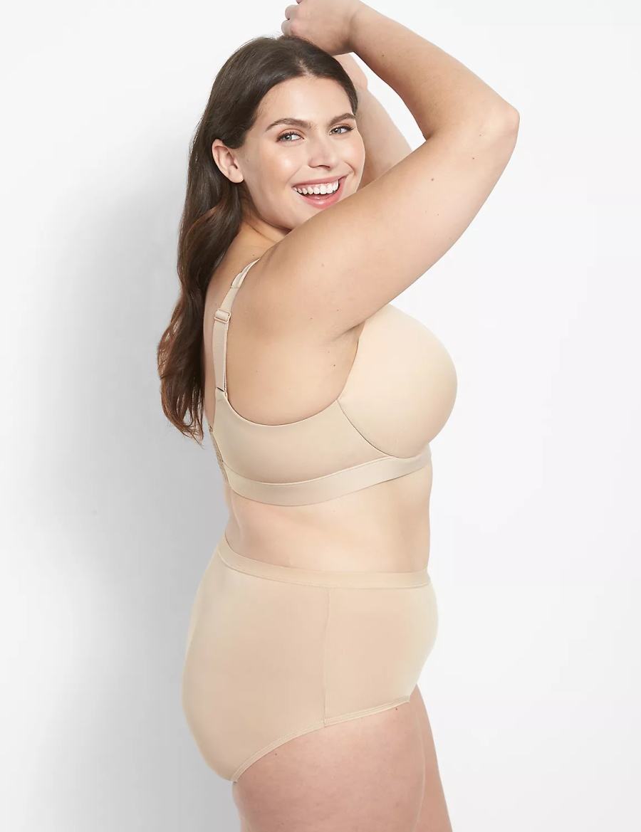 Women Lane Bryant Comfort Bliss Lightly Lined Full Coverage Bralettes Beige | BXU2416UQ