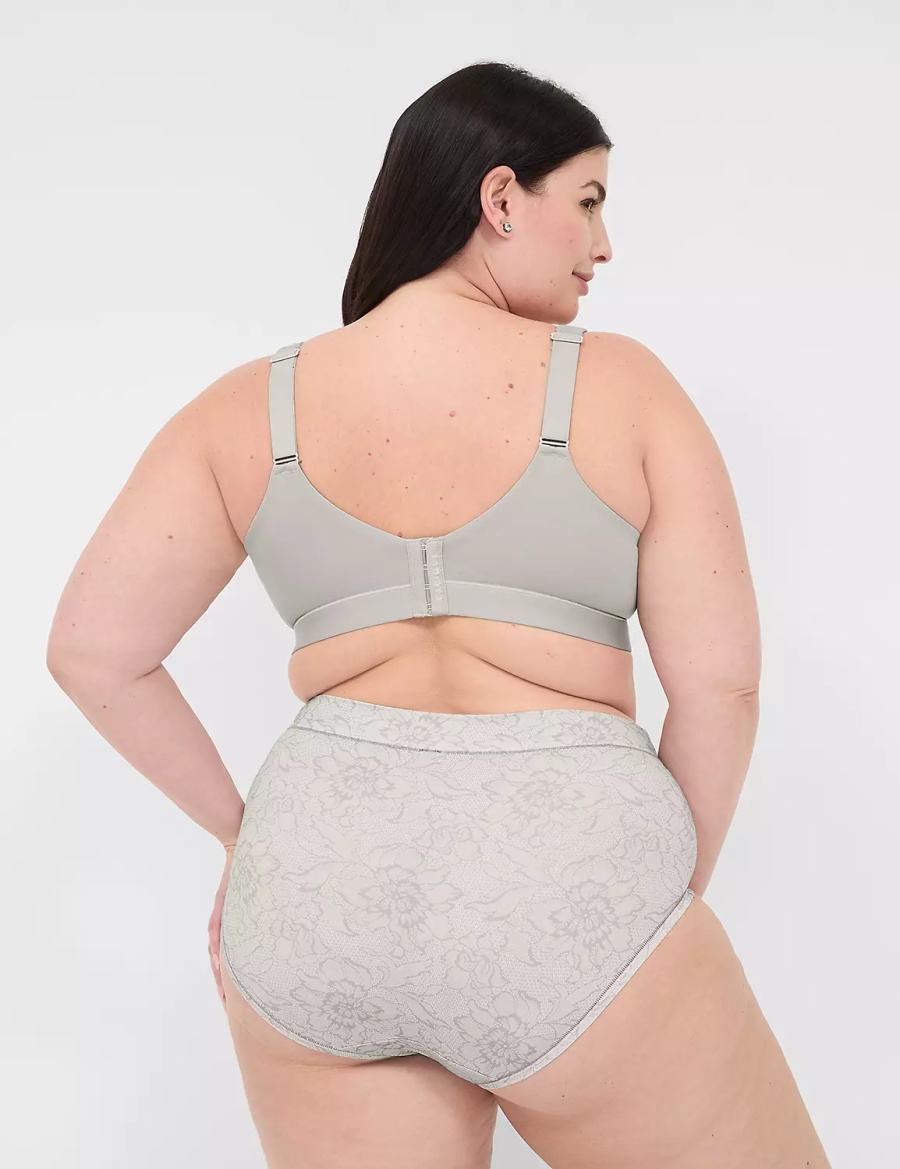 Women Lane Bryant Comfort Bliss Lightly Lined Full Coverage With Lace Bralettes Grey | YOZ7786AY