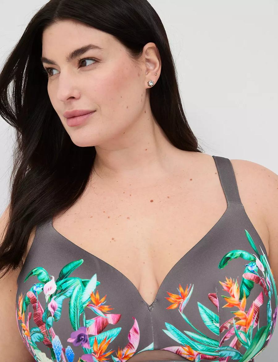 Women Lane Bryant Comfort Bliss Lightly Lined Full Coverage Bralettes Green Multicolor | EJH5541ZI