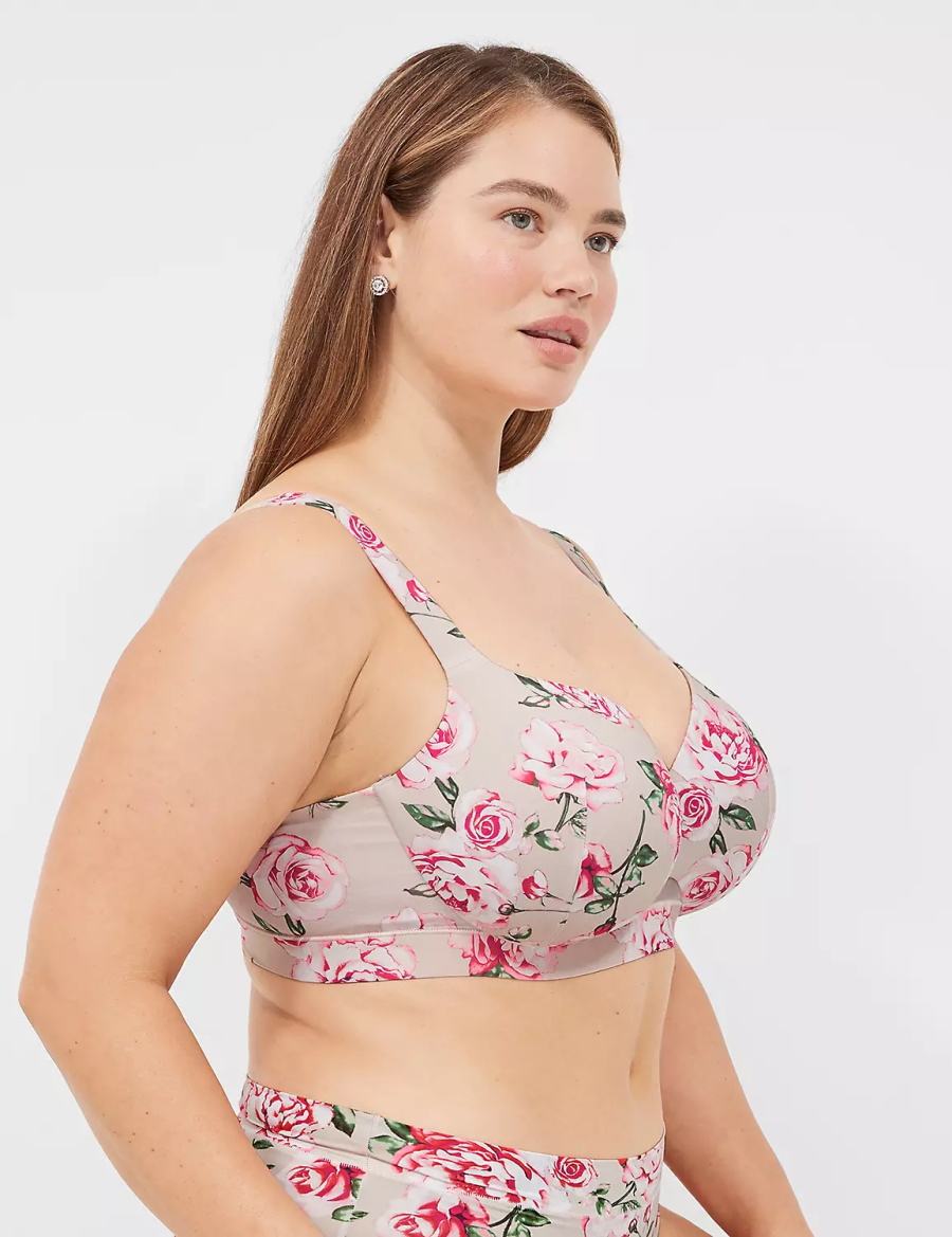Women Lane Bryant Comfort Bliss Lightly Lined Balconette Bra Rose Grey | BLP2558AC
