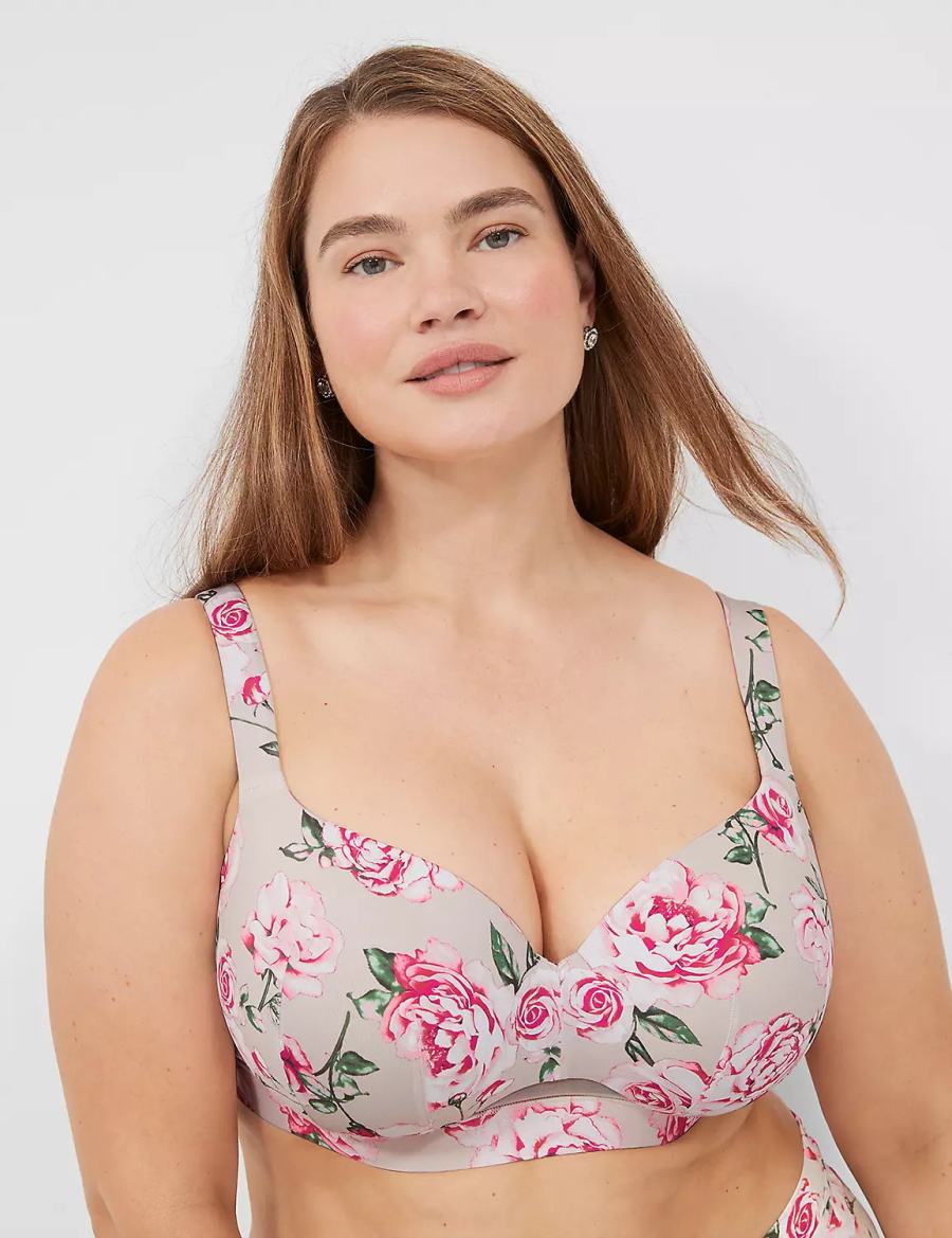 Women Lane Bryant Comfort Bliss Lightly Lined Balconette Bra Rose Grey | BLP2558AC