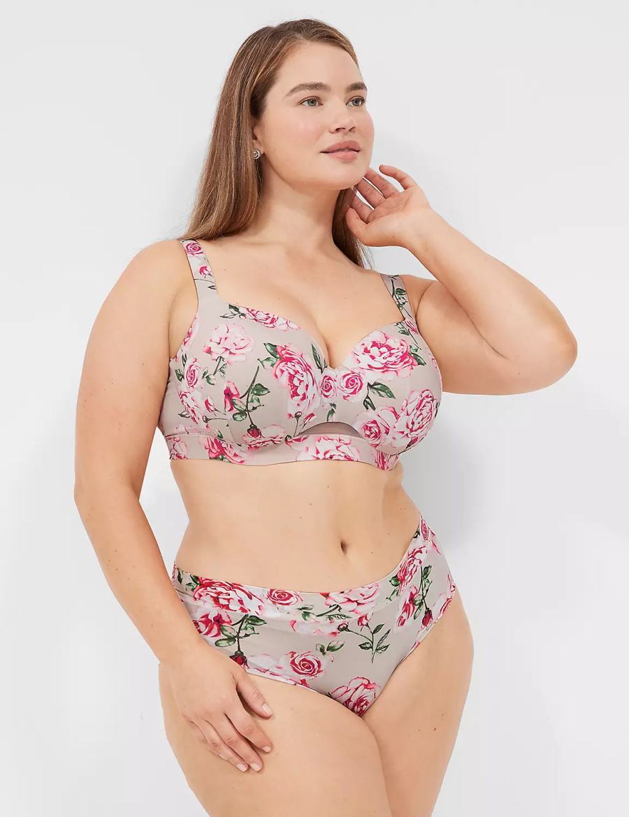 Women Lane Bryant Comfort Bliss Lightly Lined Balconette Bra Rose Grey | BLP2558AC