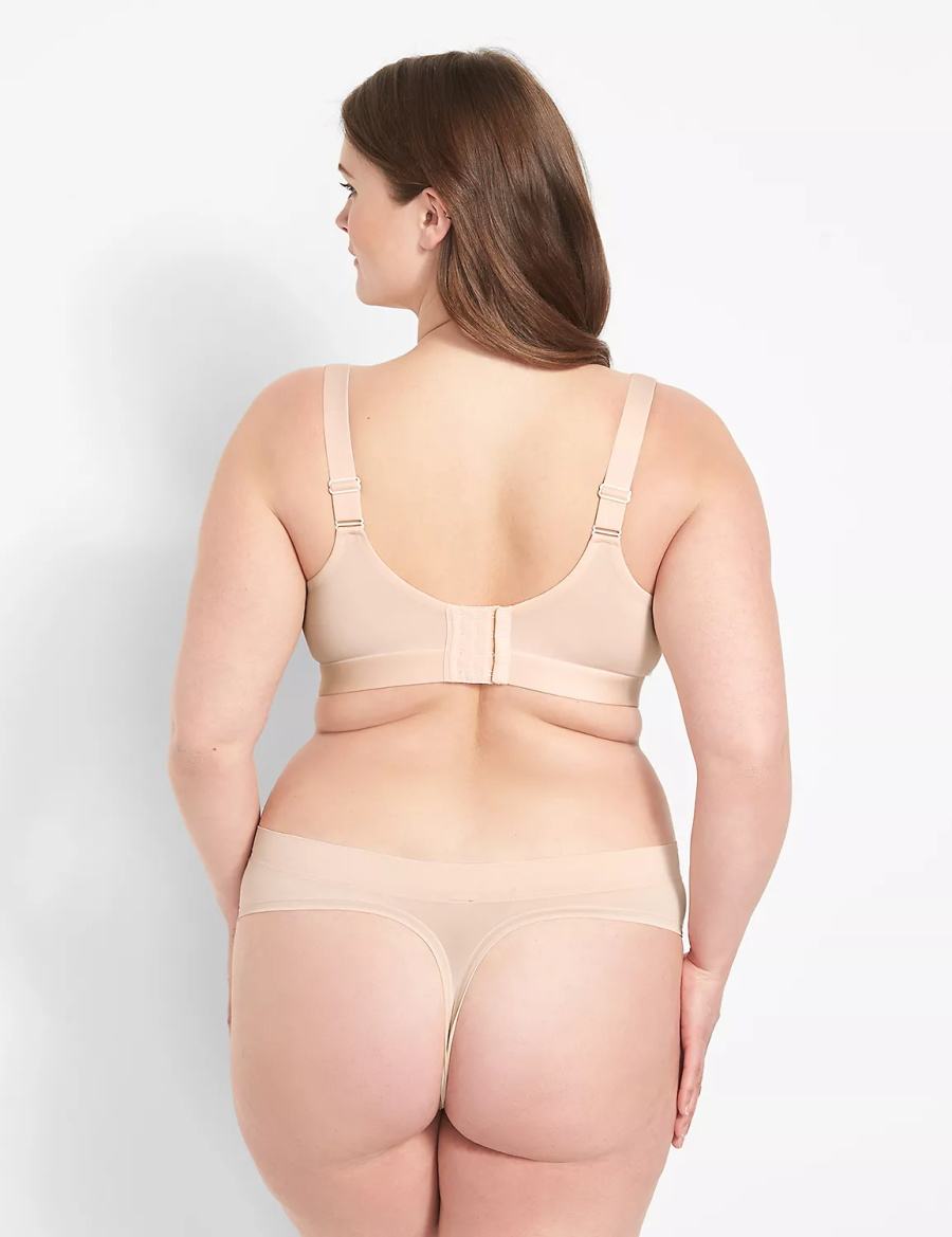 Women Lane Bryant Comfort Bliss Lightly Lined Balconette Bra Brown | XUO44100OU