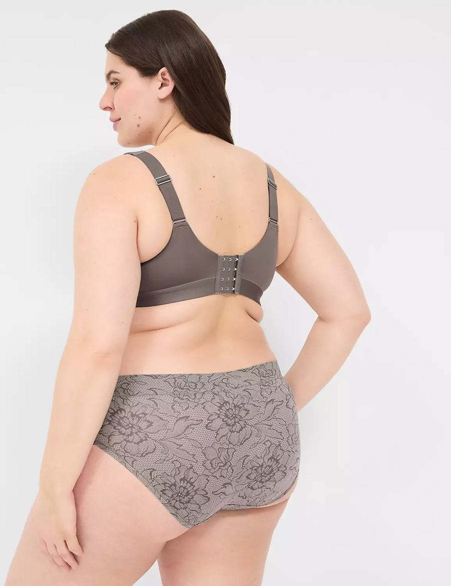 Women Lane Bryant Comfort Bliss Lightly Lined With Lace Balconette Bra Dark Grey | NPH6038QL