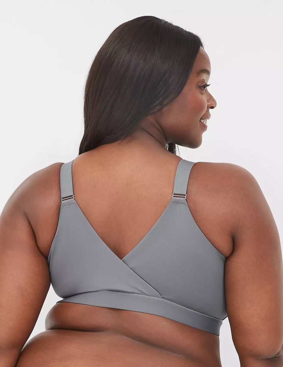 Women Lane Bryant Comfort Bliss No-Wire Lounge Bralettes Dark Grey | AIW8696QO