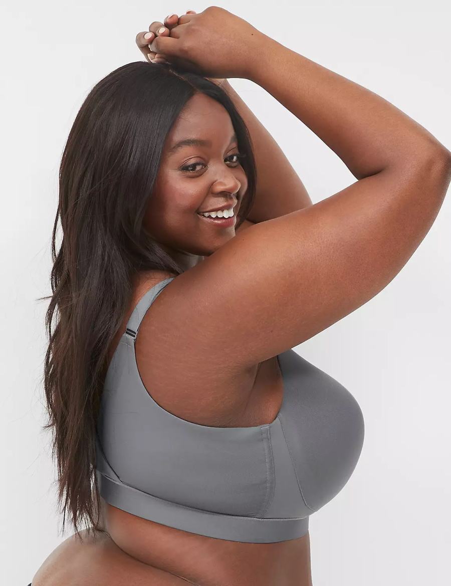 Women Lane Bryant Comfort Bliss No-Wire Lounge Bralettes Dark Grey | AIW8696QO