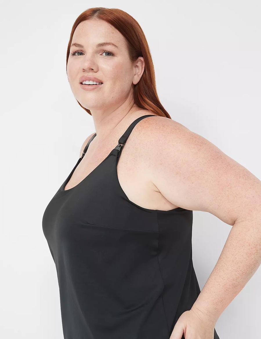 Women Lane Bryant Comfort Bliss Nursing Cami Bralettes Black | CDB4171ZC