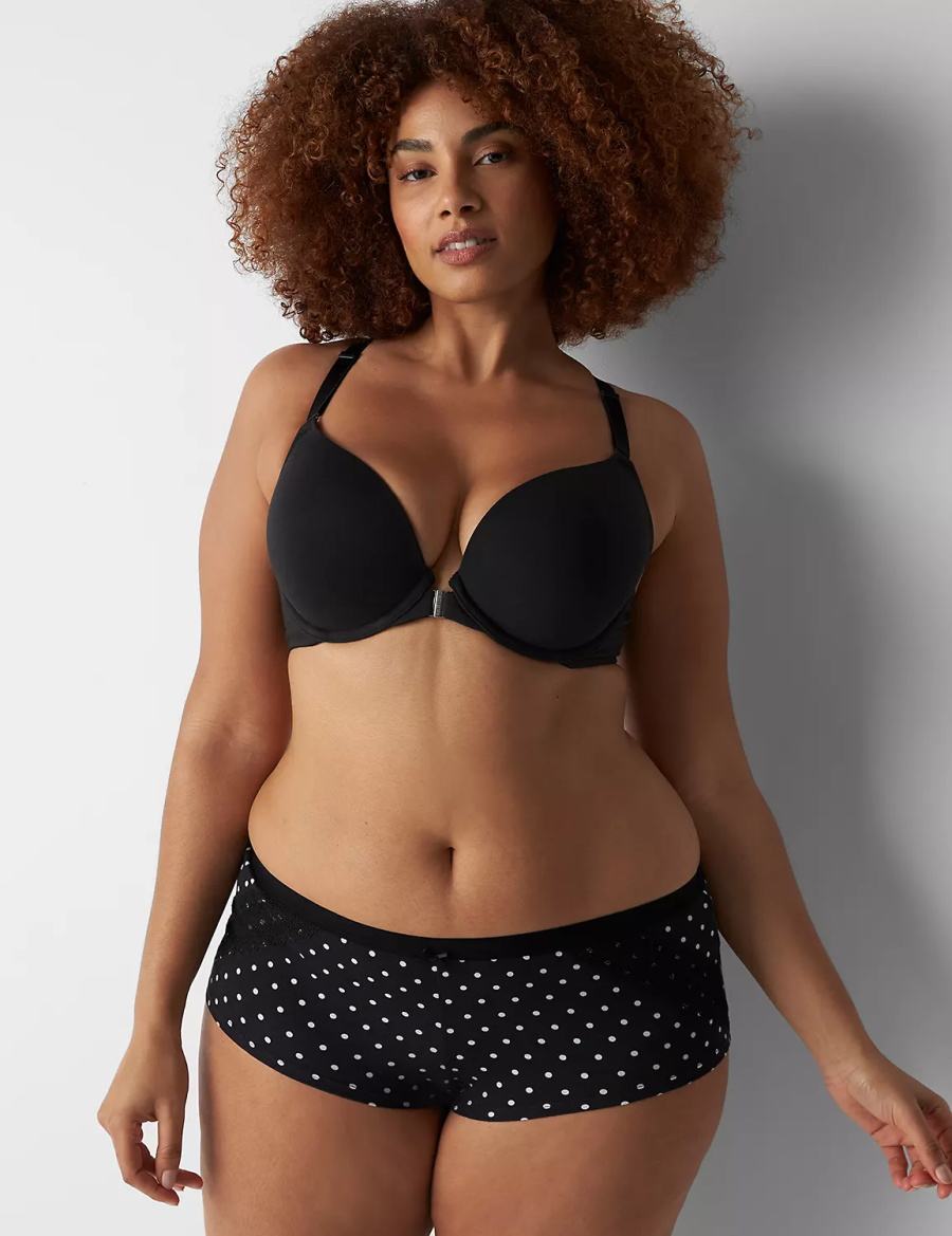 Women Lane Bryant Cotton Boyshort With Lace Trim Briefs Green | DNK8788YW