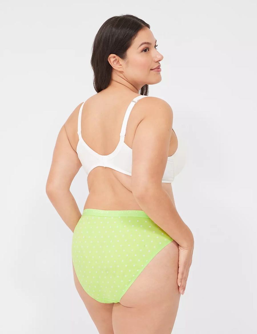Women Lane Bryant Cotton French Cut Briefs Green | PCG5282QQ