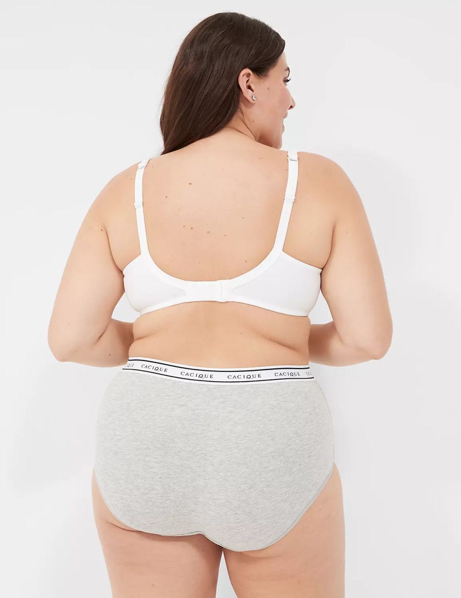 Women Lane Bryant Cotton Full With Wide Waistband Briefs Grey | LNQ649BU