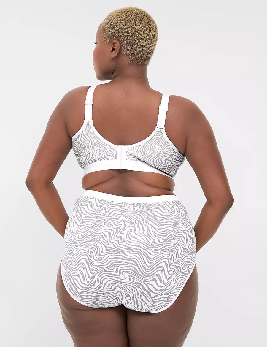 Women Lane Bryant Cotton High-Waist Briefs White | QJL5027TN