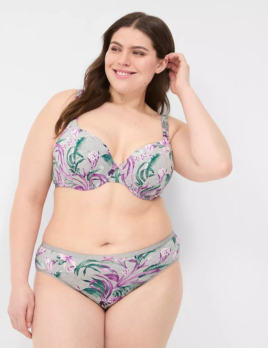 Women Lane Bryant Cotton Hipster Panty Grey | CUR4741ND